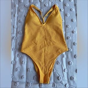 A&F High Leg Cheeky Coverage Swimsuit